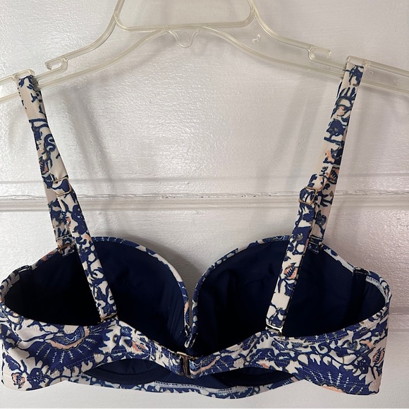 Tory Burch 2 Piece Bikini Swimsuit Push Up Padded Removable Straps Paisley Print - Picture 17 of 17